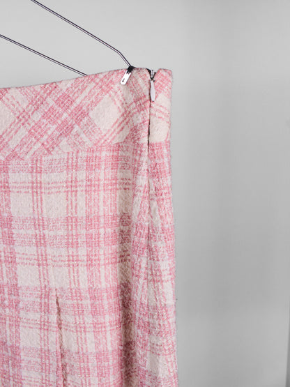 Completo Vintage Donna Y2K Rosa Check – Giacca e Minigonna IT 40
