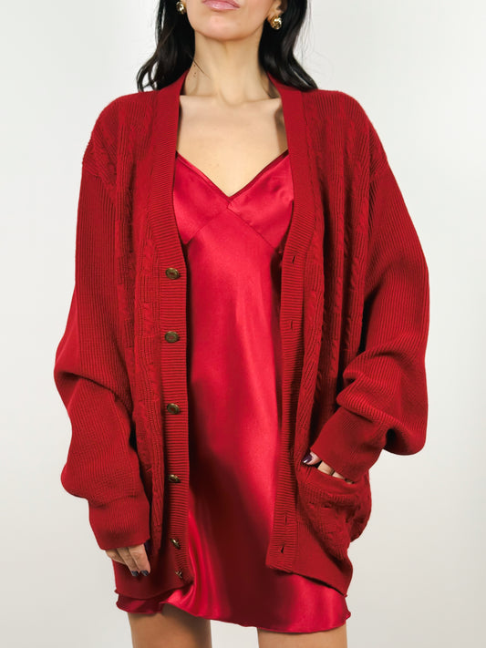 CARDIGAN MALAGRIDA ROSSO VINTAGE