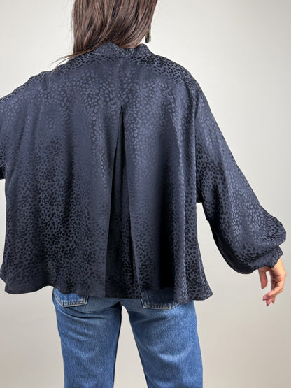 Bolero Vintage nero in Pura Seta - Anni '80