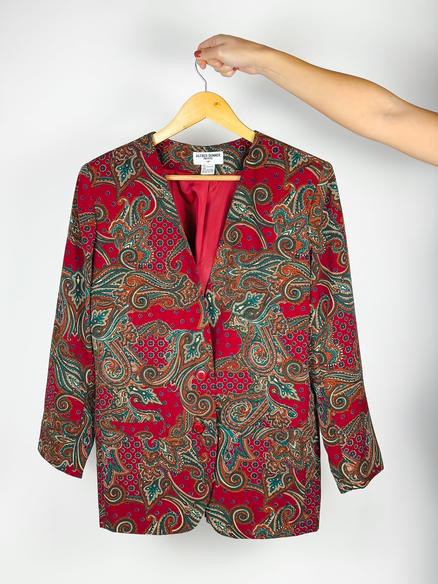 Blazer Donna Vintage Fantasia Paisley Rosso