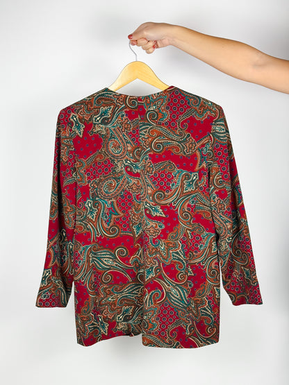 Blazer Donna Vintage Fantasia Paisley Rosso