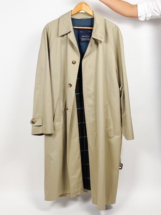 Trench Vintage Beige Lungo in Cotone