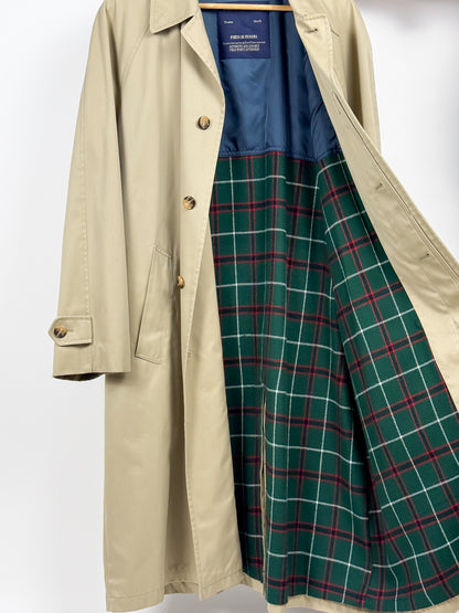 Trench Vintage Beige Lungo in Cotone