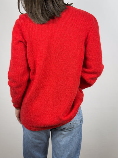 CARDIGAN ANGORA ROSSO ANNI ‘80