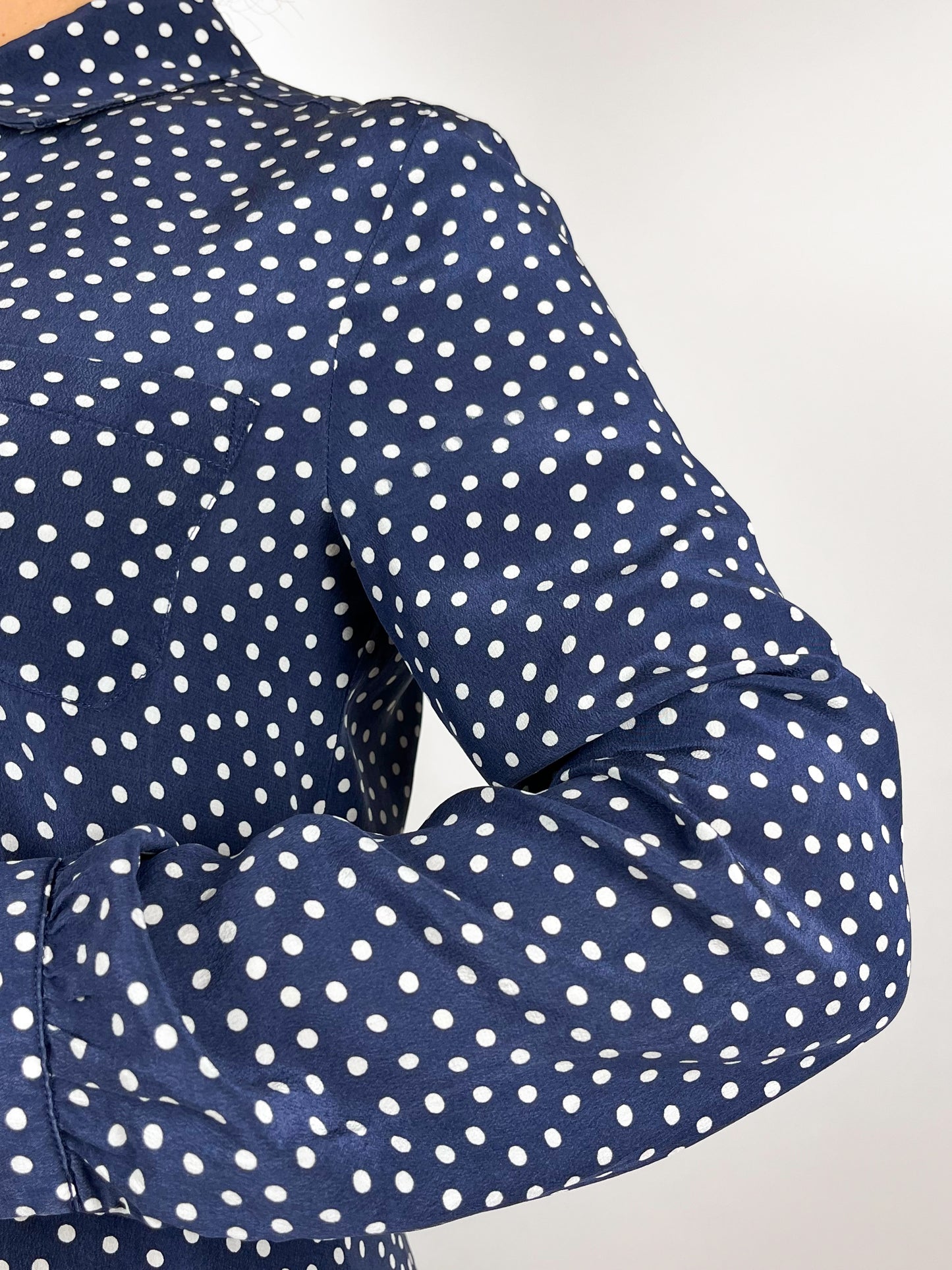 Abito vintage in pura seta a pois blu – Weekend Max Mara