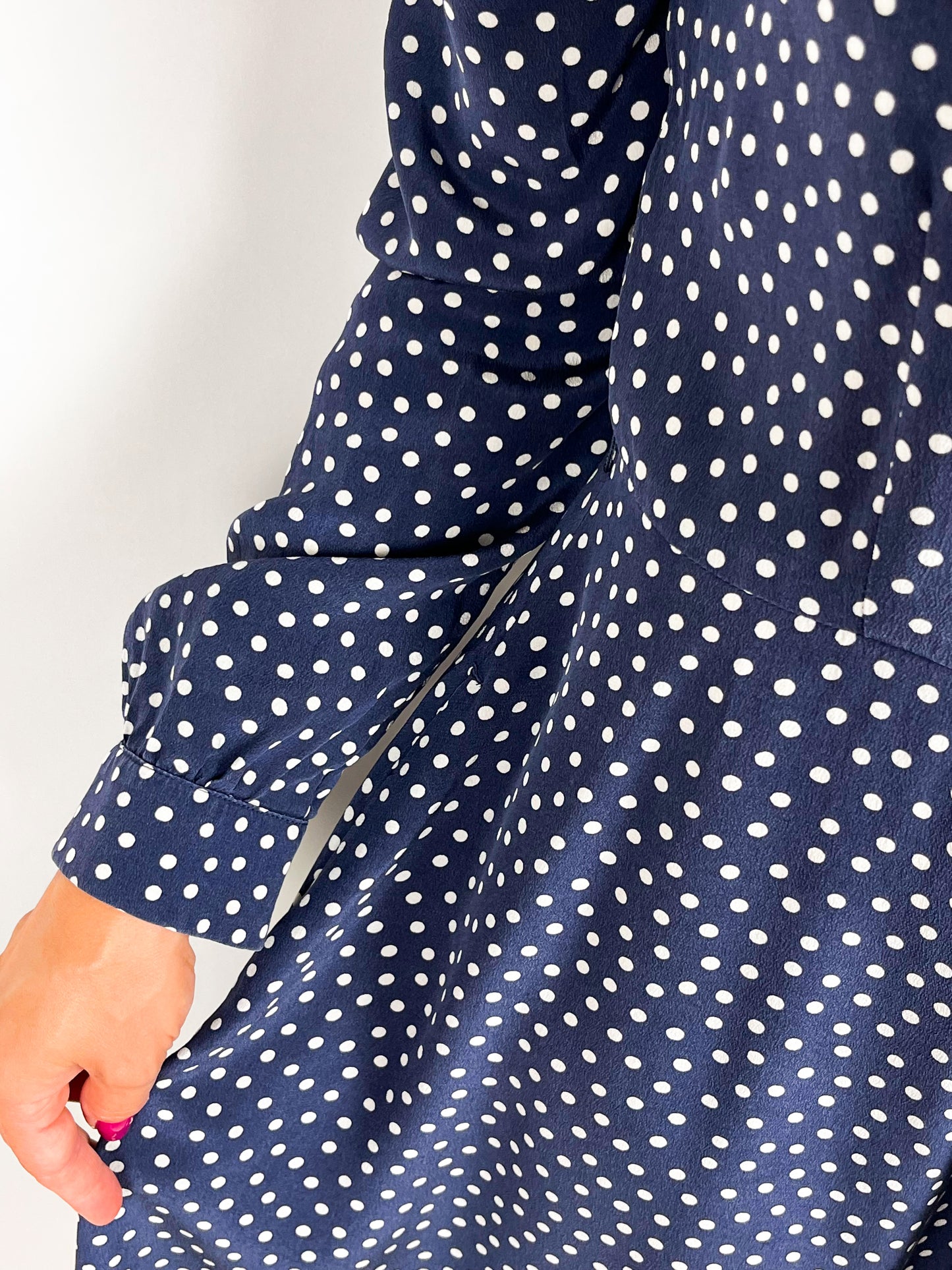 Abito vintage in pura seta a pois blu – Weekend Max Mara