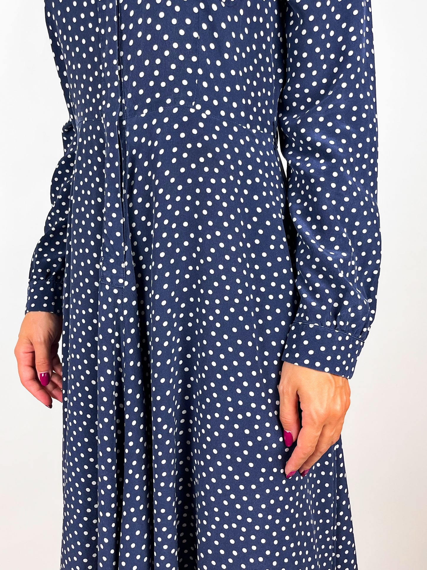 Abito vintage in pura seta a pois blu – Weekend Max Mara