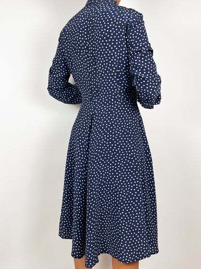 Abito vintage in pura seta a pois blu – Weekend Max Mara