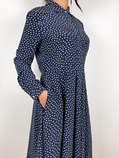 Abito vintage in pura seta a pois blu – Weekend Max Mara