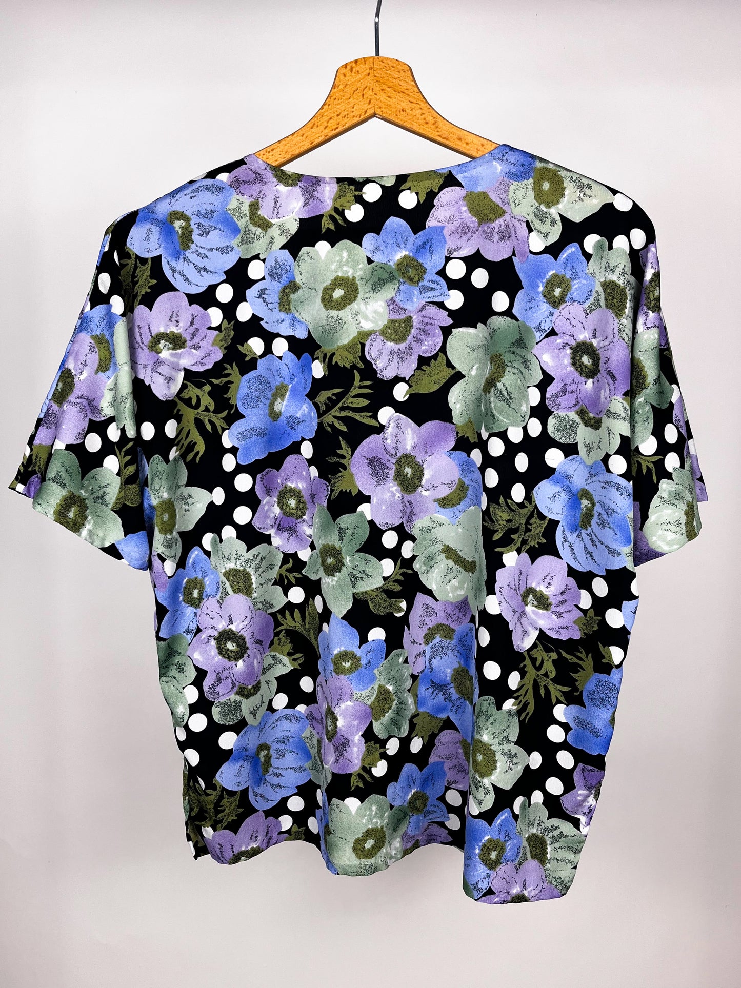 Blusa Vintage Floreale con Pois – Anni '80/'90