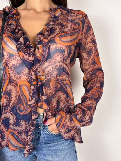 Camicia vintage in seta fantasia paisley – Stefanel