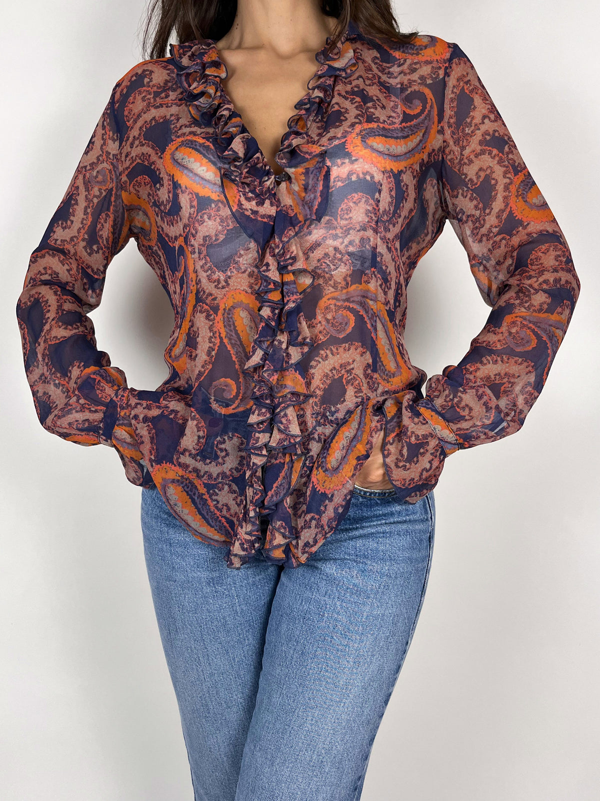Camicia vintage in seta fantasia paisley – Stefanel