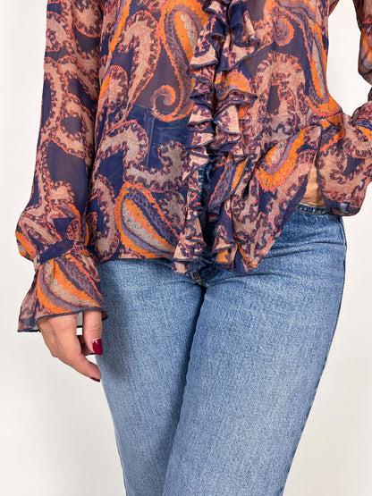 Camicia vintage in seta fantasia paisley – Stefanel