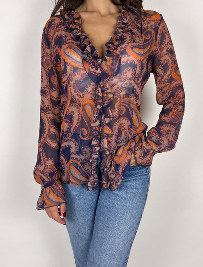 Camicia vintage in seta fantasia paisley – Stefanel