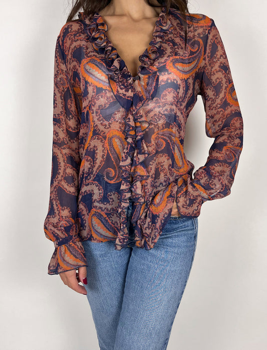 Camicia vintage in seta fantasia paisley – Stefanel