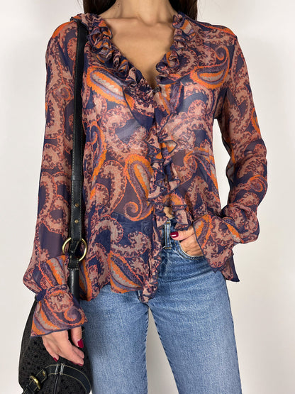 Camicia vintage in seta fantasia paisley – Stefanel
