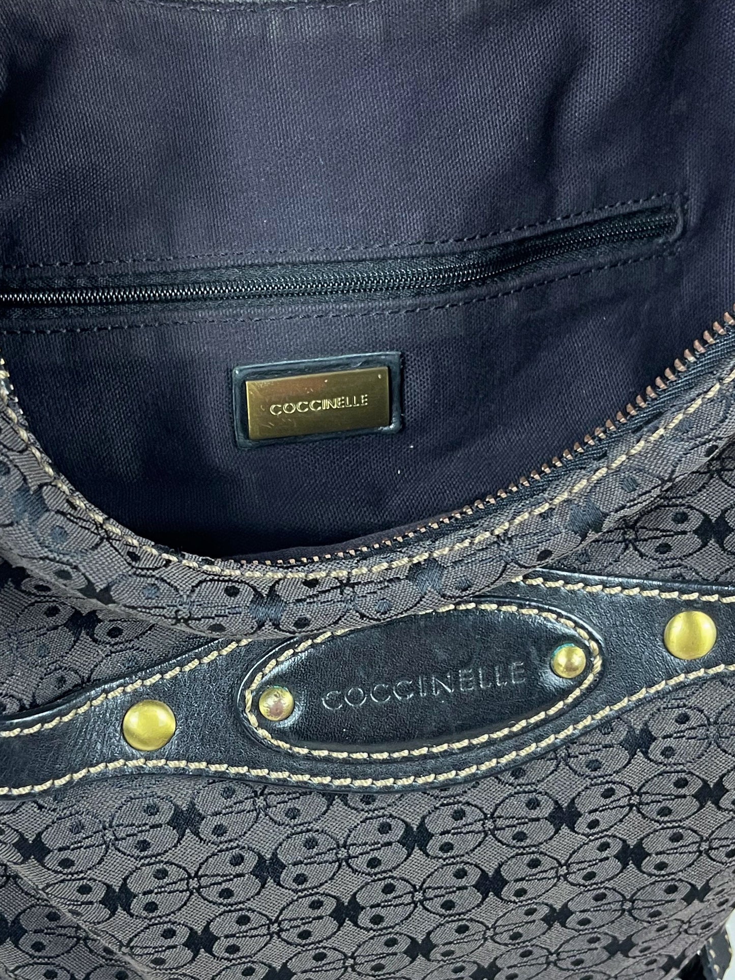 Coccinelle Vintage – Borsa a spalla in tessuto monogram
