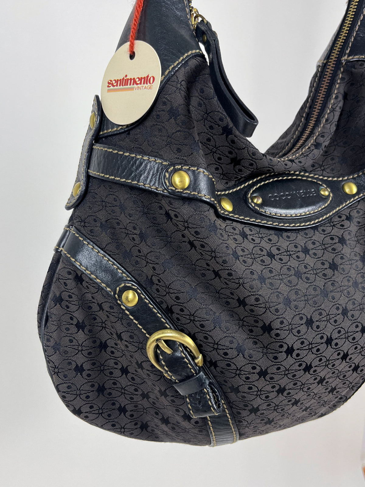 Coccinelle Vintage – Borsa a spalla in tessuto monogram