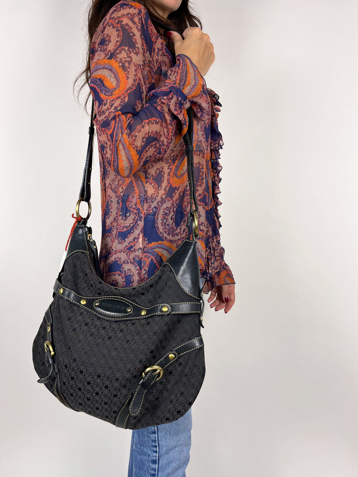 Coccinelle Vintage – Borsa a spalla in tessuto monogram