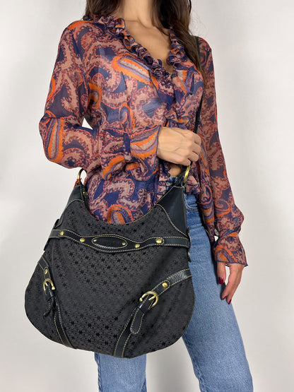 Coccinelle Vintage – Borsa a spalla in tessuto monogram