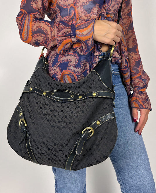 Coccinelle Vintage – Borsa a spalla in tessuto monogram