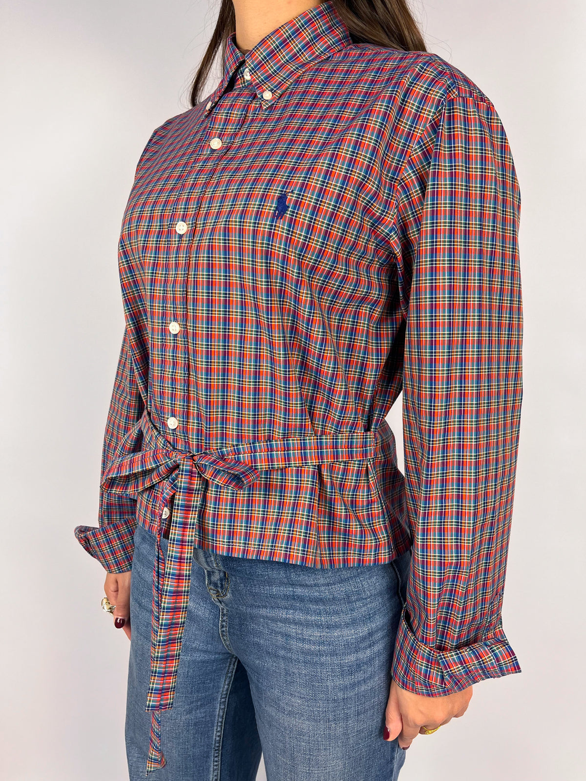 Camicia Polo Ralph Lauren vintage tartan - personalizzata con cintura
