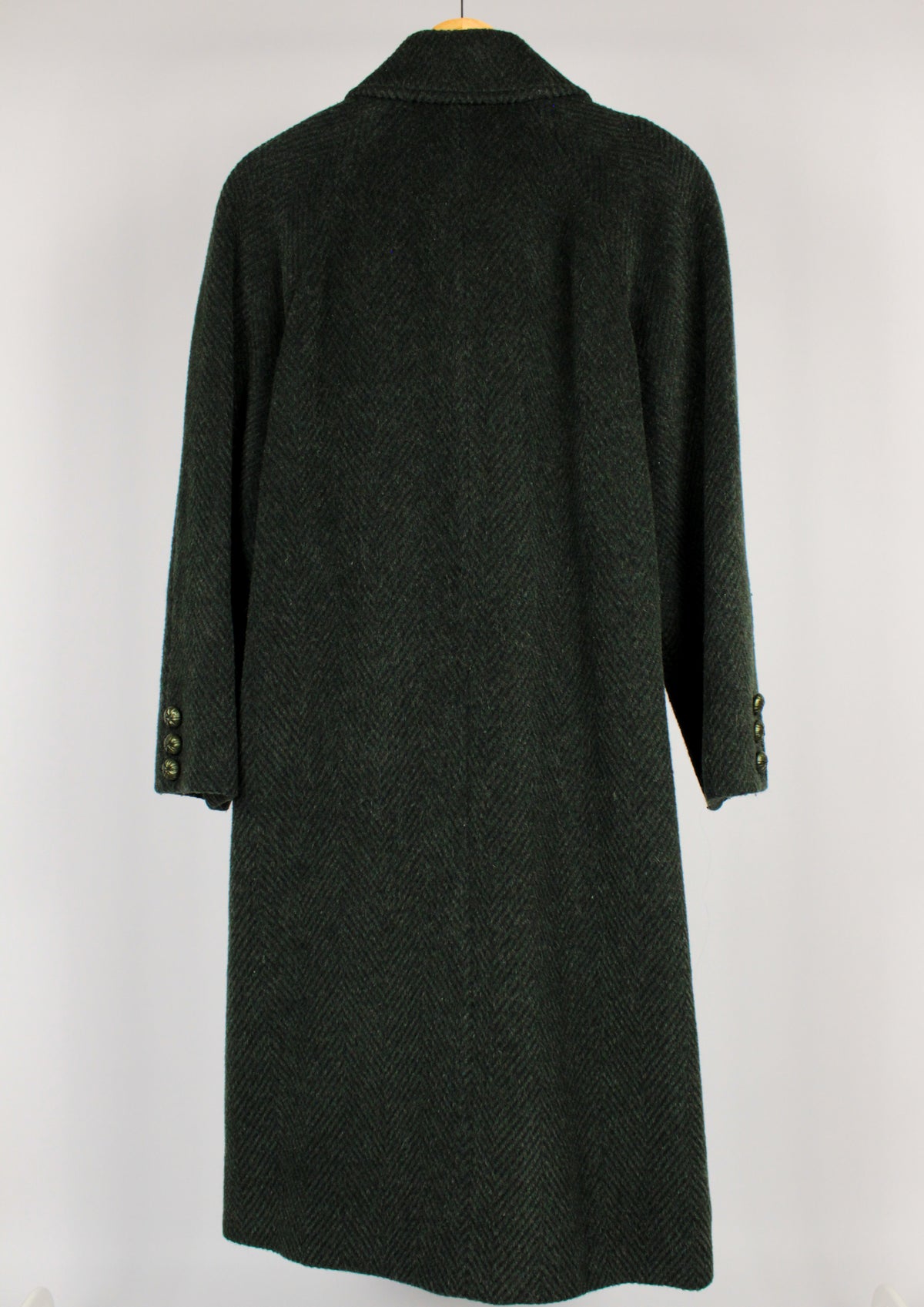 Cappotto Vintage Donna in Lana e Lama Verde Scuro – Made in Italy