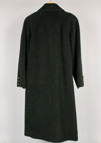Cappotto Vintage Donna in Lana e Lama Verde Scuro – Made in Italy