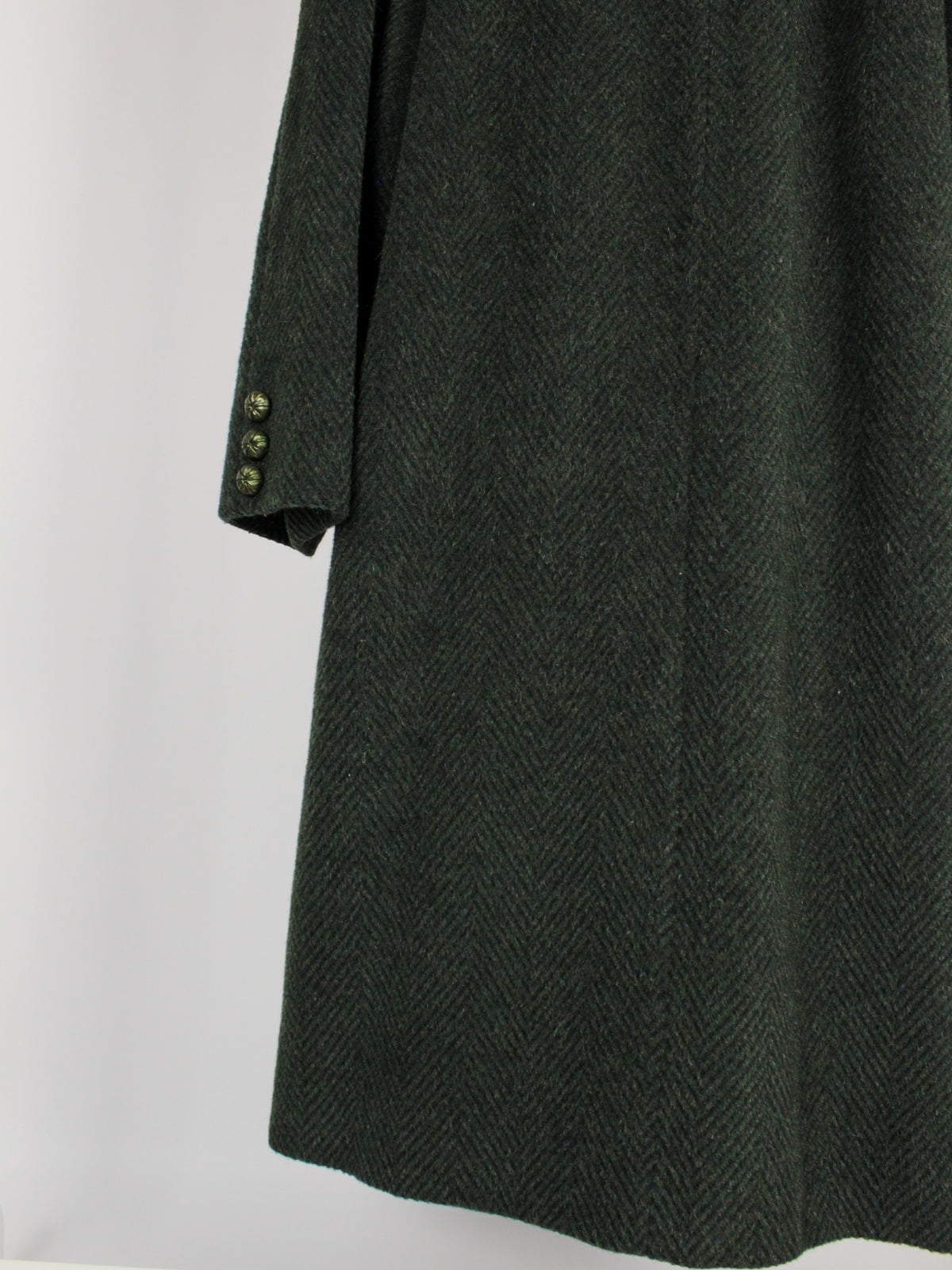 Cappotto Vintage Donna in Lana e Lama Verde Scuro – Made in Italy