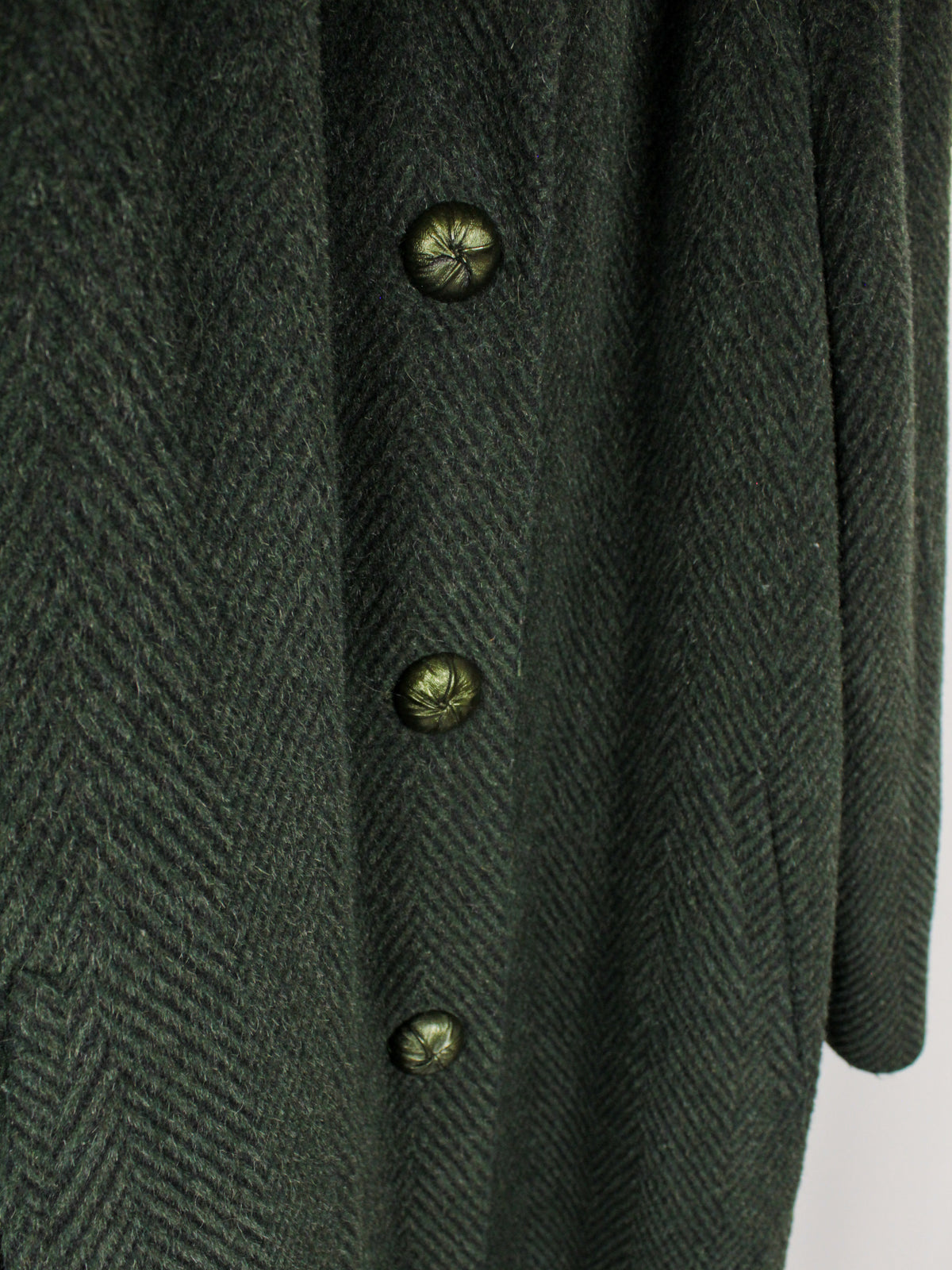 Cappotto Vintage Donna in Lana e Lama Verde Scuro – Made in Italy