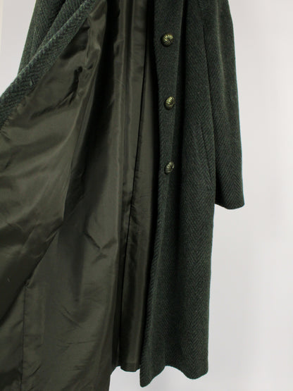 Cappotto Vintage Donna in Lana e Lama Verde Scuro – Made in Italy