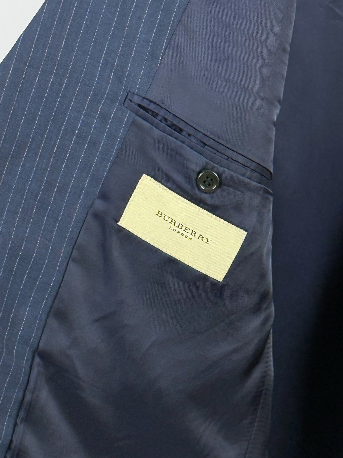 Burberry Vintage Blazer Gessato Navy – Personalizzato con frange