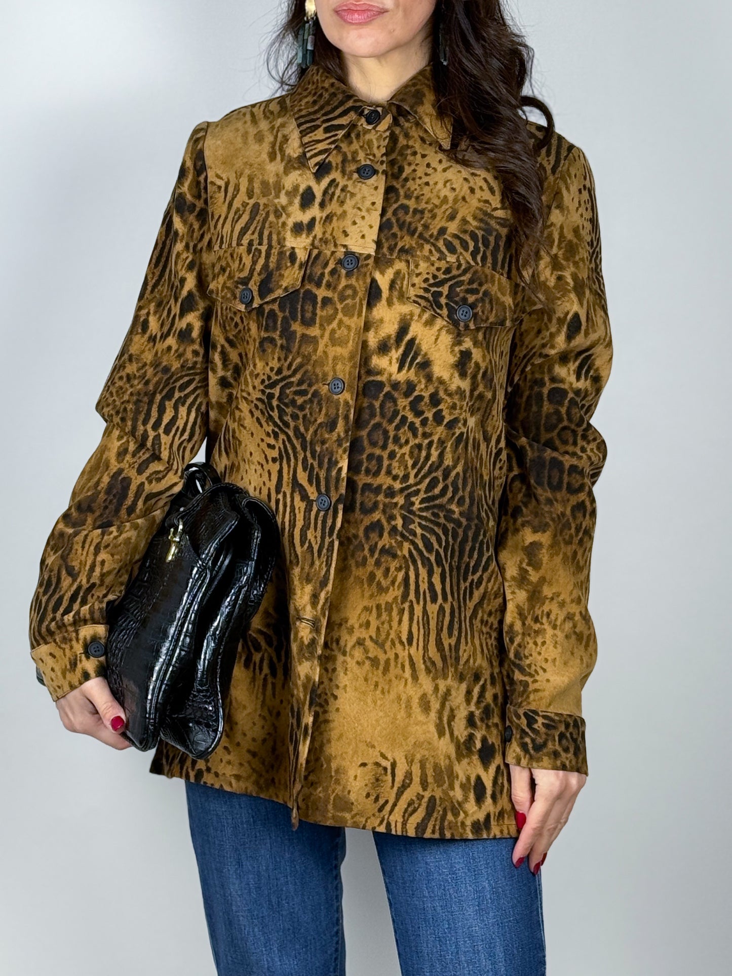 Camicia vintage animalier effetto scamosciato – anni ’90