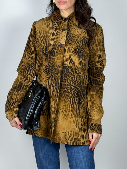 Camicia vintage animalier effetto scamosciato – anni ’90