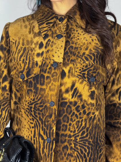 Camicia vintage animalier effetto scamosciato – anni ’90