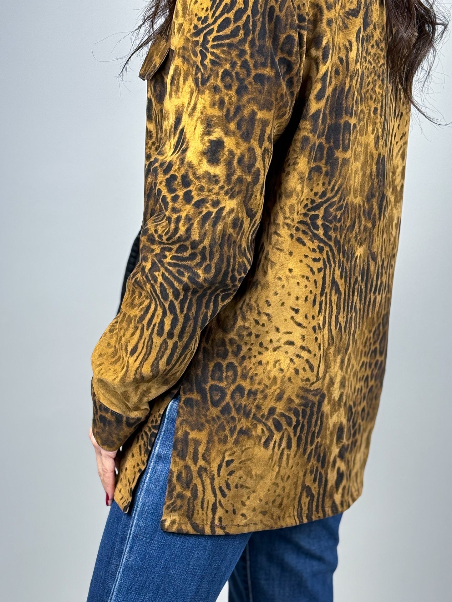 Camicia vintage animalier effetto scamosciato – anni ’90