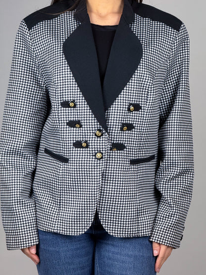 Blazer vintage a quadretti bianco e nero – anni ’80