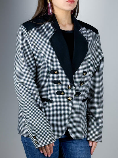 Blazer vintage a quadretti bianco e nero – anni ’80