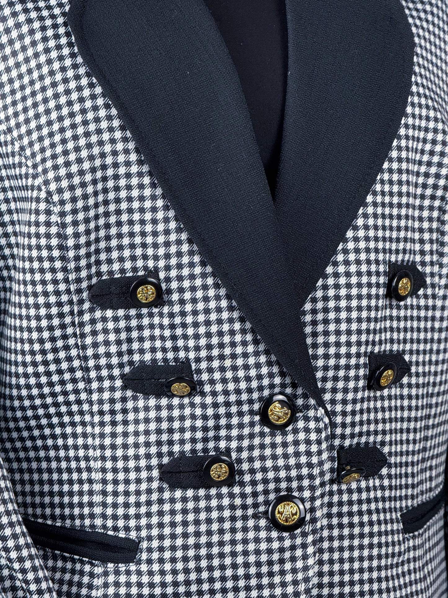 Blazer vintage a quadretti bianco e nero – anni ’80