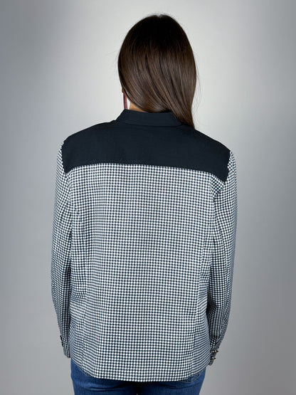 Blazer vintage a quadretti bianco e nero – anni ’80