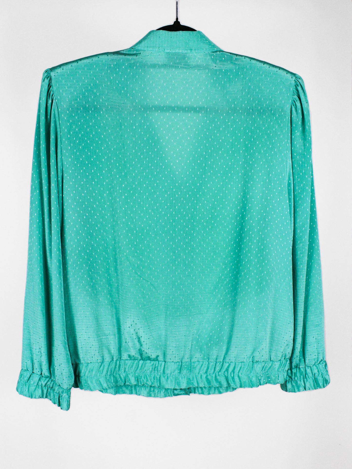 Blusa Vintage Acquamarina con Spalline Imbottite