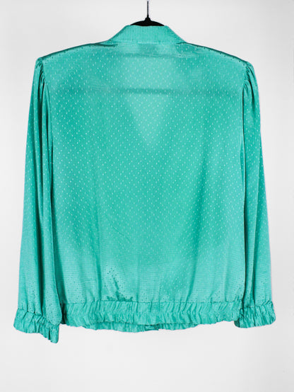 Blusa Vintage Acquamarina con Spalline Imbottite