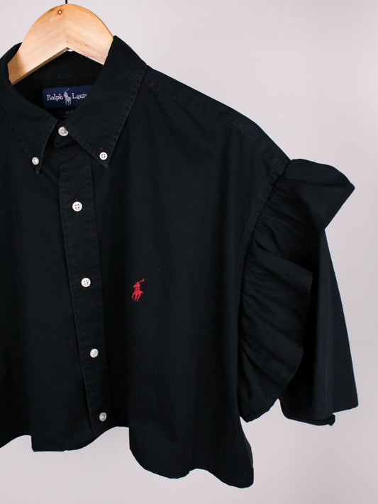 Camicia Vintage Ralph Lauren Blake Nera – Crop con Volant