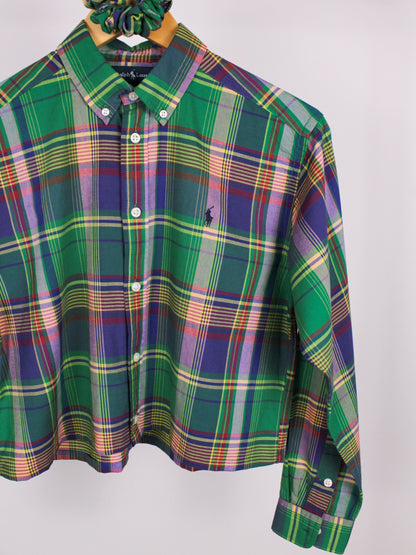 Camicia Vintage Ralph Lauren Cropped a Quadri con scrunchie