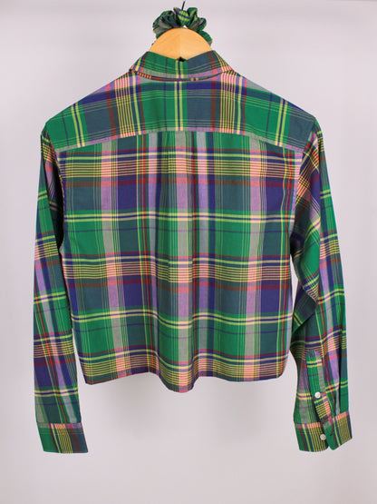 Camicia Vintage Ralph Lauren Cropped a Quadri con scrunchie