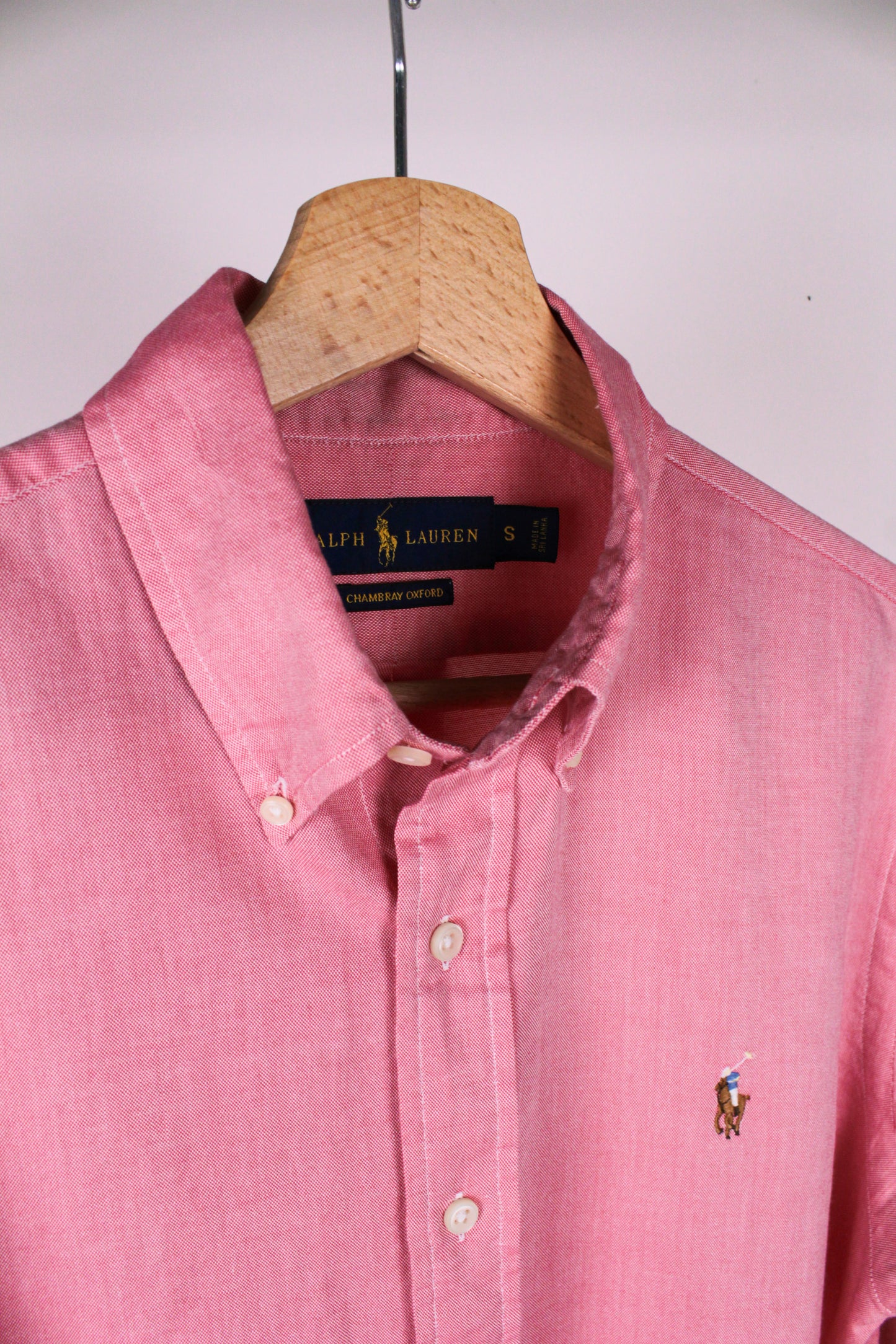 Camicia Ralph Lauren Chambray Oxford Rosa – Camicia Vintage Uomo