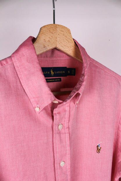 Camicia Ralph Lauren Chambray Oxford Rosa – Camicia Vintage Uomo