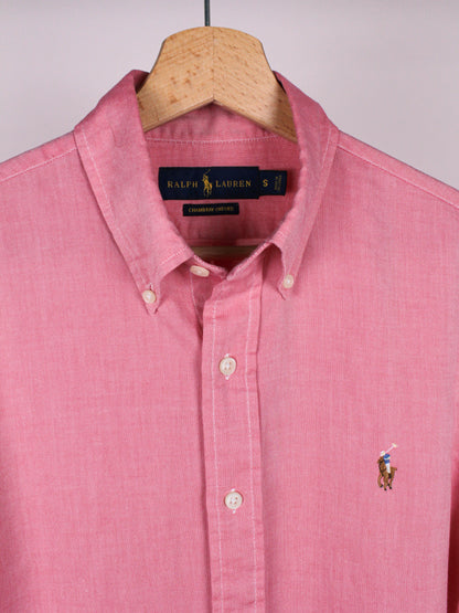 Camicia Ralph Lauren Chambray Oxford Rosa – Camicia Vintage Uomo