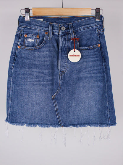 Gonna Levi's in Denim con Orlo Sfrangiato