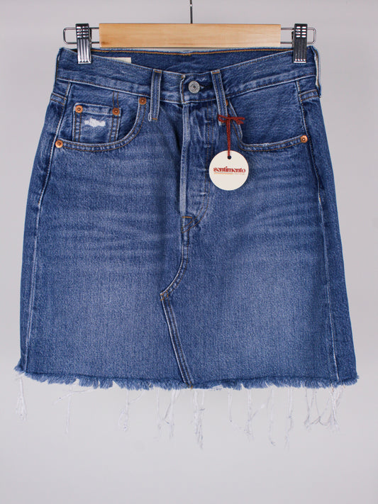 Gonna Levi's in Denim con Orlo Sfrangiato